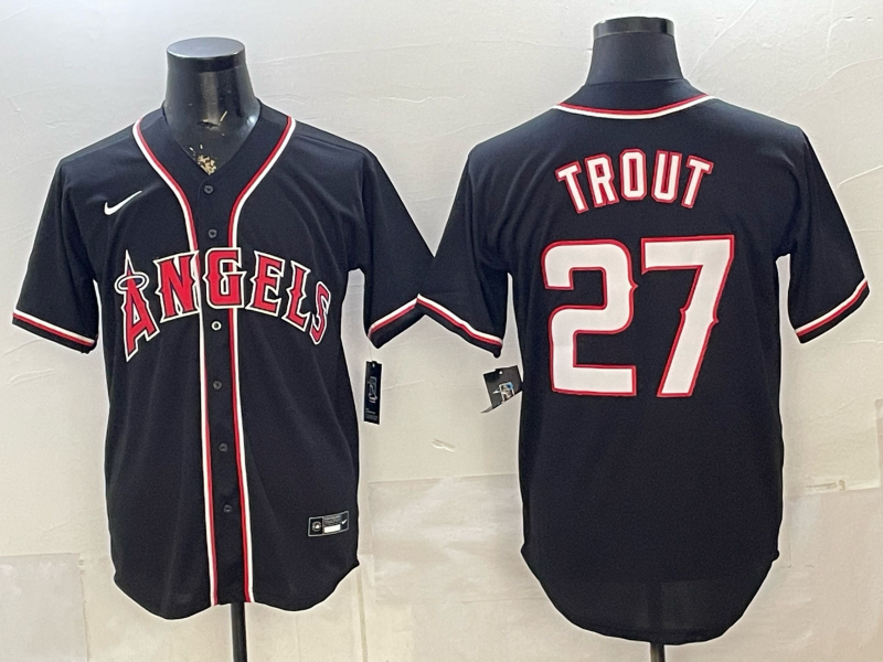 Men Los Angeles Angels #27 Trout black Nike MLB 2026 Jersey 09811